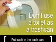 Don't use a toilet as a trashcan. Put trash in the trash can. Flushing it is just a waste of water.
