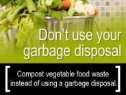 Don't use your garbage disposal. Compost vegetable food waste instead of using a garbage disposal.