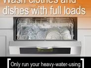 Wash clothes and dishes with full loads. Only run your heavy-water-using appliances when at full capacity.